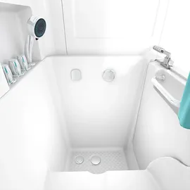 AcquaVapore Seniorendusche und Sitzwanne Kombination Wanne mit Tür 100 x 78 x 205 cm (S02D-TH-B-L)