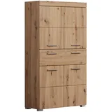 trendteam smart living - Hochschrank Schrank - Bad - Amanda - Aufbaumaß (BxHxT) 73 x 130 x 31 cm - Farbe Asteiche - 139310792