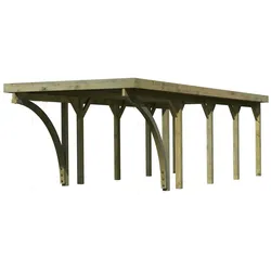 Karibu Carport Einzelcarport Classic Einzel 3 Stahl Dach, 2 Rundbögen (Holzcarport)
