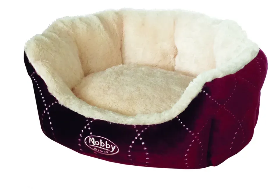 NOBBY Komfort Bett oval CENO Komfort Bett oval CENO weinrot 45 x 40 x 19 cm