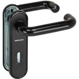 Hörmann FS Drückergarnitur D-110 Kurzschild für BB/PZ schwarz PPN (Feuerschutz-Drückergarnitur für Feuerschutztür/Mehrzwecktür H8-5 / Quadro/MZ) 545970