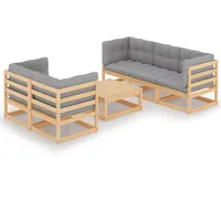 vidaXL Modell 3 Loungeset Kiefer grau