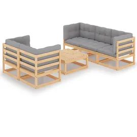 vidaXL Modell 3 Loungeset Kiefer grau