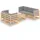 vidaXL Modell 3 Loungeset Kiefer grau