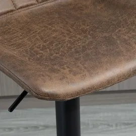 Homcom 2er-Set Barhocker Höhenverstellbarer Barstuhl Tresenstuhl mit Fußstützen - Braun