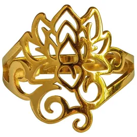 Saraswati Ring "Om Lotus" Edelstahl vergoldet