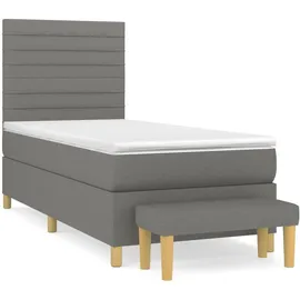 vidaXL Boxspringbett 100 x 200 cm Dunkelgrau