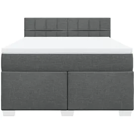 vidaXL Boxspringbett 140 x 200 cm Dunkelgrau
