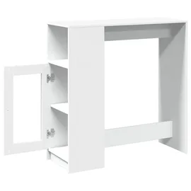 vidaXL Bartisch mit Regal 101 x 40 x 103,5 cm Weiß