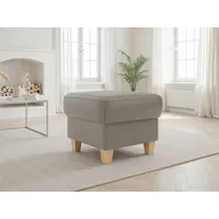 Sit & More Hocker Palmera E, Grau, Holz, Echtleder, Nappaleder, Buche, quadratisch, 58x48x58 cm, Goldenes M, Made in Europe, DGM-Klimapakt, Stauraum, Wohnzimmer, Hocker, Sitzhocker
