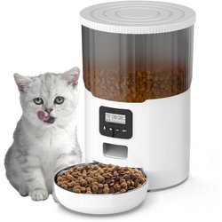iceagle Futterautomat 4L Futterautomat für Hunde und Katzen, Automatischer Futterspender, LCD, 6 Mahlzeiten/Tag weiß