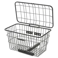 Fahrradkorb Hinten, Zusammenklappbar Abnehmbar Vorne Hinten Hängender Fahrradkorb, Gepäckträgerkorb Fahrrad und E Bike, Korb für Elektromobile Elektrorollstühle, 9,7 X 10,6 X 7,9 Zoll, Schwarz