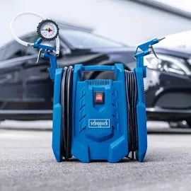 SCHEPPACH Kompressor Airforce 7 - 230V | 8 bar Arbeitsdruck | 180 L/min | ölfrei & mobil 8m Arbeitsradius | inkl. Reifenfüller, Luftpistole & Adapter
