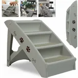 Hundetreppe für kleine Hunde Klappbar Katzentreppe aus PP-Kunststoff mit Rutschfesten Stufen Haustiertreppe Hunderampe-Sofa Maximale Belastung 75 kg,
