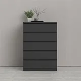 Home Affaire Kommode HOME AFFAIRE "Naia, Aufbewahrung, 5 Schubladen, Matt-Optik, grifflose Front", schwarz, B:77cm H:111,3cm T:50cm, Holzwerkstoff, Sideboards, Kommode, Modern, skandinavisches Design, in mehrere Farben, Hoch