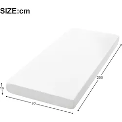 Merax Matratze, bequem, Tagesdecke mit Antirutschpartikeln und Griffen, Öko-Tex zertifiziert, ergonomisch, atmungsaktiv und langlebig, Härte H3, 90x200cm