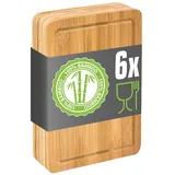 Dune Design 6er Set: Frühstücksbrettchen Holz 22x15 Kleine Schneidebretter Brotzeitbretter