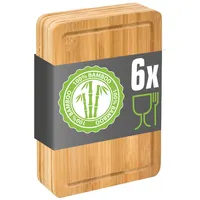 Dune Design 6er Set: Frühstücksbrettchen Holz 22x15 Kleine Schneidebretter Brotzeitbretter