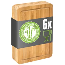 Dune Design 6er Set: Frühstücksbrettchen Holz 22x15 Kleine Schneidebretter Brotzeitbretter