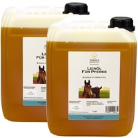 Leinöl für Pferde | stets frisch 10 Liter (2x5l) | 1. Kaltpressung | naturbelassen | mit Öko-Strom in Niedersachsen hergestellt