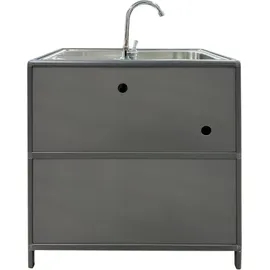 Hti-Living Spüle mit Abtropfläche und Unterschrank 83 x 43 x 0 cm Grau