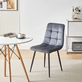 Deuline Esszimmerstühle Essstühle Samtbezug Polsterstuhl Stühle Esszimmer Stuhl Milano 4er-Set GRAU 521252 - Grau
