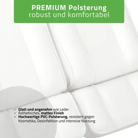 Habys Max Bianco Kosmetikliege Massageliege Behandlungsliege | Hydraulisch & pneumatisch verstellbar | 360° drehbar | 194 x 62 cm