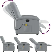 vidaXL Massagesessel 93 x 101 x 93 cm Hellgrau mit Fernbedienung