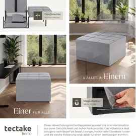 Tectake tectake® Schlafhocker 4 in 1 als Hocker, Sessel, Lounger oder Bett Belastbarkeit 150 kg