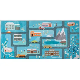 Beliani Kinderteppich Blau 80 x 150 cm