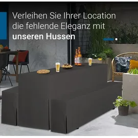 TexDeko Biertischhusse Premium Anthrazit 220 x 70 cm