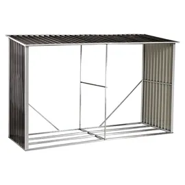 DEMA Kaminholzregal Metall 303 x 111,5 x 188 cm Beige