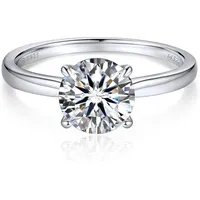LuxusKollektion Verlobungsring Verlobungsring Damen 1-2 Karat Moissainte Solitär 925 Silber D VVS1 silberfarben