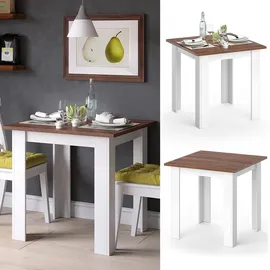 Vicco Esstisch Karlos, Nussbaum Wohnzimmer Küchentisch 80cm Weiß