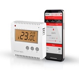 Elektrobock Smart WLAN Thermostat PT14-P-WIFI, Heizungssteuerung per APP, Aufputzmontage, 16 A Weiß