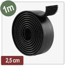 Quadrios Klettband Pilzkopf 1 m x 25 mm Schwarz 26CA808