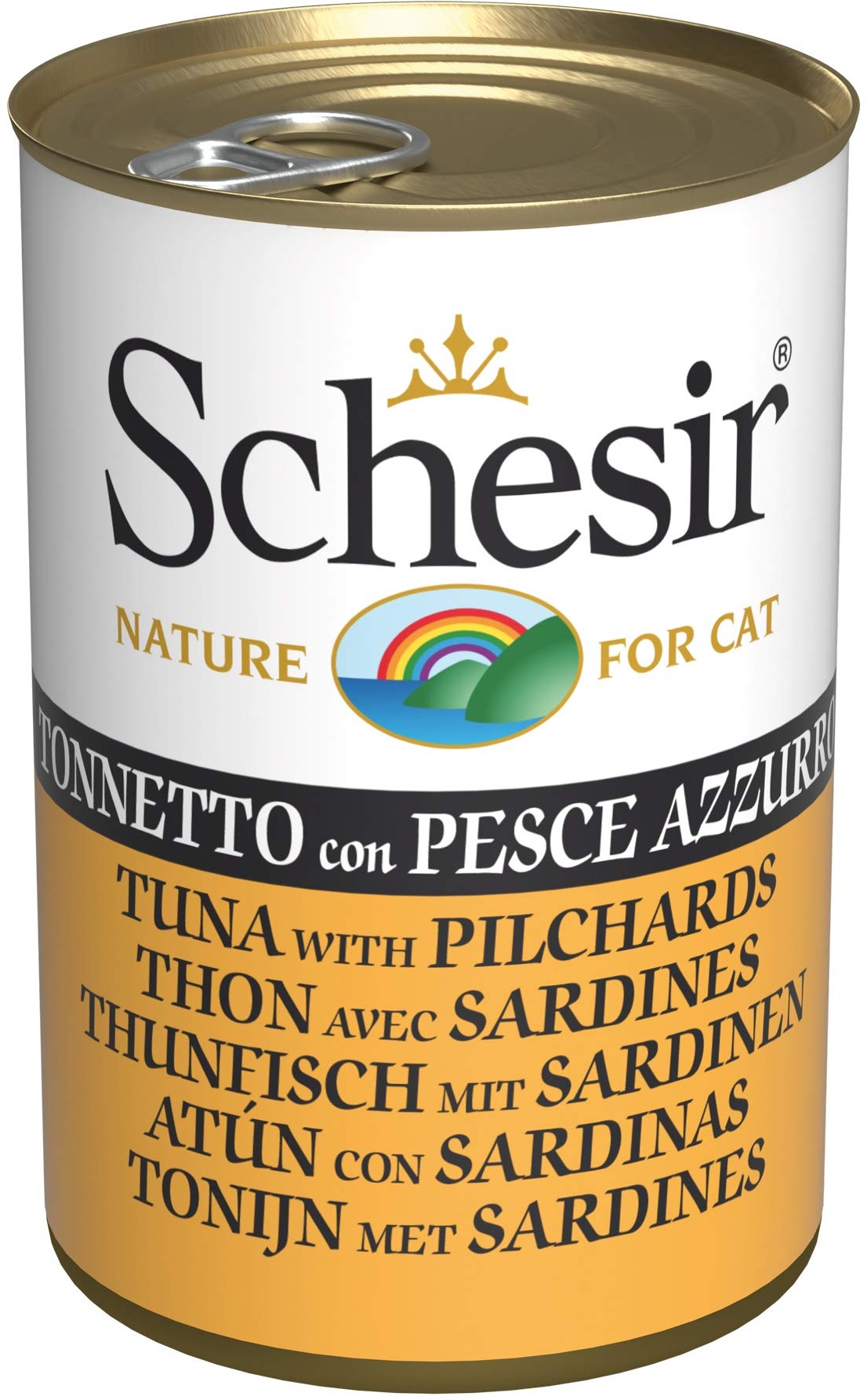 Schesir Cat Jelly Thunfisch mit Sardine, Katzenfutter nass, 24 Dosen x 140 g