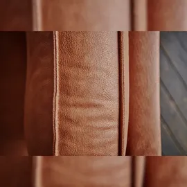 KAWOLA Ecksofa VILNIUS 3-Sitzer mit Recamiere links Kunstleder mit Lederanteil cognac