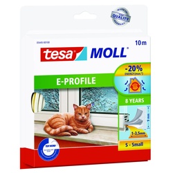tesa Dichtungsbänder tesamoll E-Profil Gummidichtung 9 mm x 10 m weiß