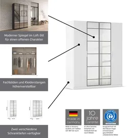 Rauch Kleiderschrank mit Spiegel ¦ grau ¦ Maße (cm): B: 181 H: 210