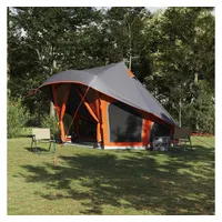 vidaXL Tipi Familien-Zelt Grau/Orange