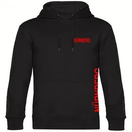multifanshop Hoodie Nürnberg Druck Rot Schwarz S