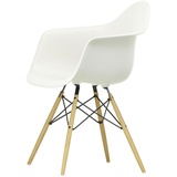 Vitra - Eames Plastic Armchair DAW, Esche honigfarben / weiß (Filzgleiter weiß)