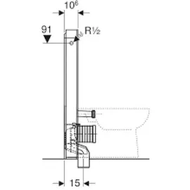 Geberit Monolith Sanitärmodul für Stand-WC, 101cm, -