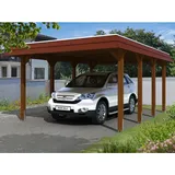 SKANHOLZ Skan Holz Walmdach Carport 3,96 x 5,89 m nussbaum inkl. Pfostenanker