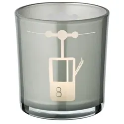 EDZARD 2er-Set Teelichtglas Lift (Höhe 8 cm, ø 7,5 cm) in Grau, Windlicht mit sportlichem Skilift-Motiv