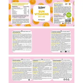 yes vegan Sun Vitamins D3 + K2 Kapseln 180 St.