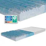 Topper Comfort XXL Rave 12cm Fresh – Matratzentopper 140x200 cm | Kaltschaum Matratzenauflage mit 7 Zonen | Härtegrad H2 (weich) | Atmungsaktiv, ergonomisch & waschbarer Bezug | ARBD