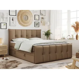 MKS King Boxspringbett 160 x 200 cm H4 Braun