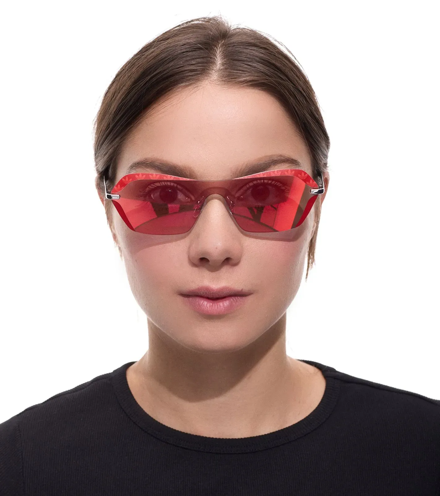 adidas Sonnen-Brille Damen mit roten Gläsern und roten Bügeln UVA & UVB Schutz Freizeit-Brille OR0015 0068U Rot - One-Size